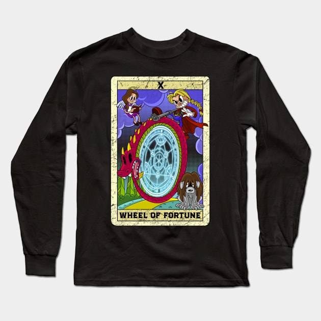 Ouroboros Alchemist Transmutation circle Wheel of Fortune X Tarot Card Long Sleeve T-Shirt by Juandamurai